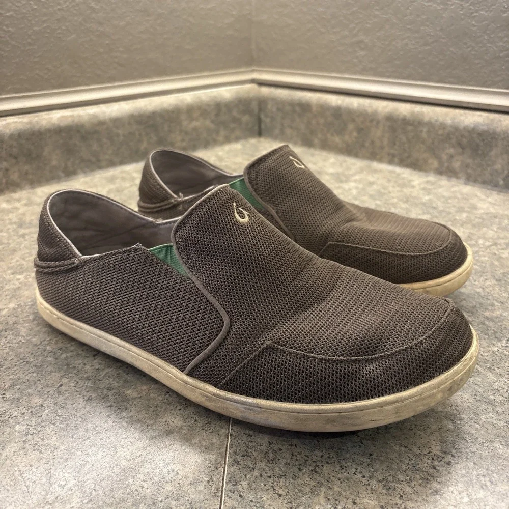 OluKai Men's Nohea Mesh Brown slip-on shoes Men's Sz 9 Good‎ Condition